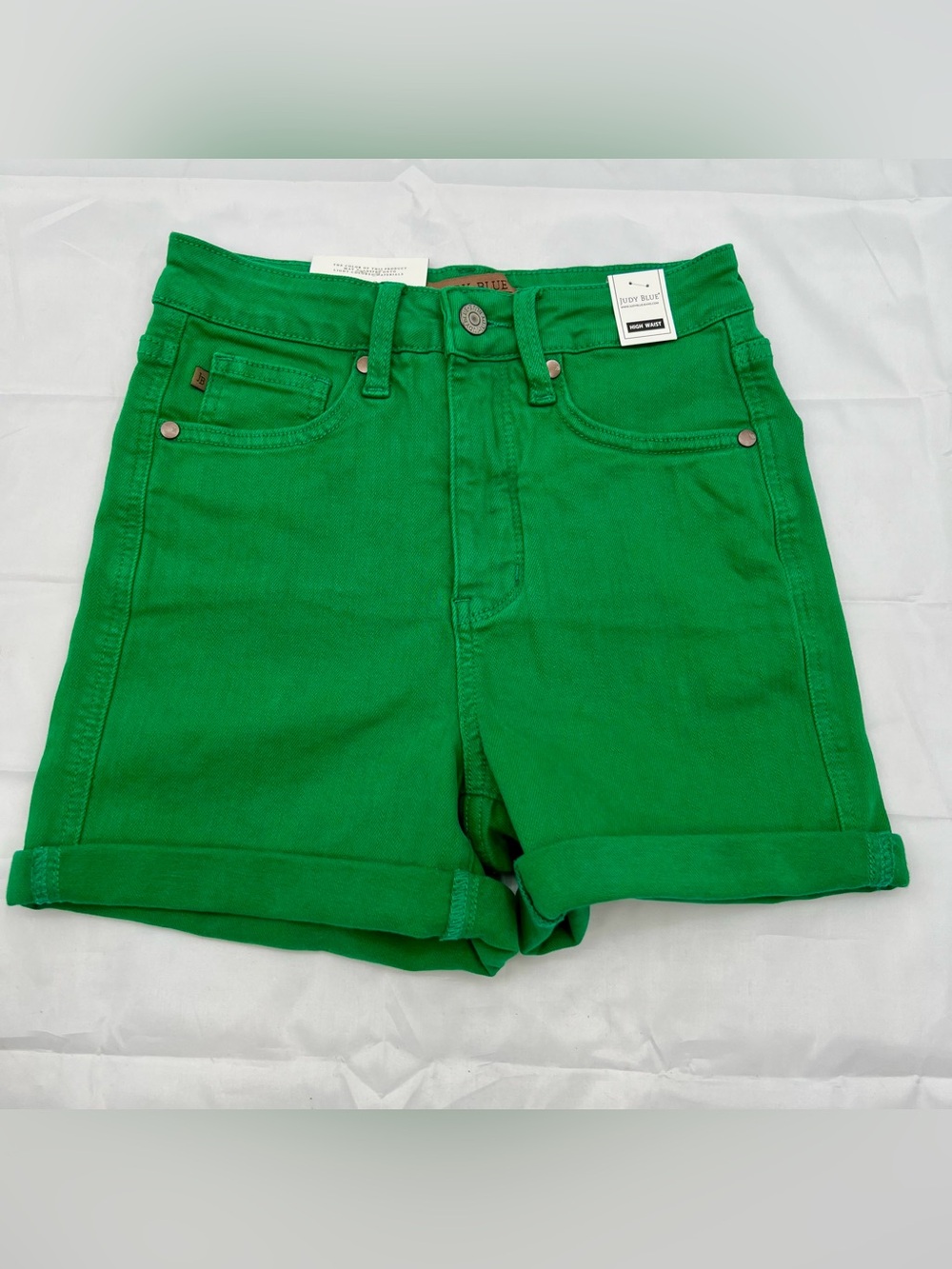J028 Jade-Kelly Green Jean Shorts Judy Blue